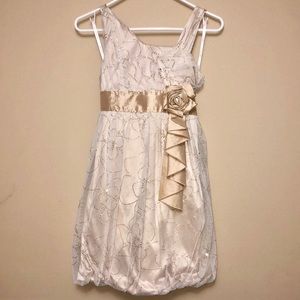 My Michelle formal gold tulle & glitter dress EUC